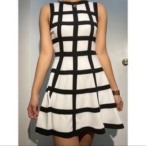 Black and white checkered dress.
